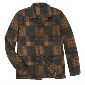 Sid Mashburn Brown Wool Patchwork Chore Coat Jacket Medium